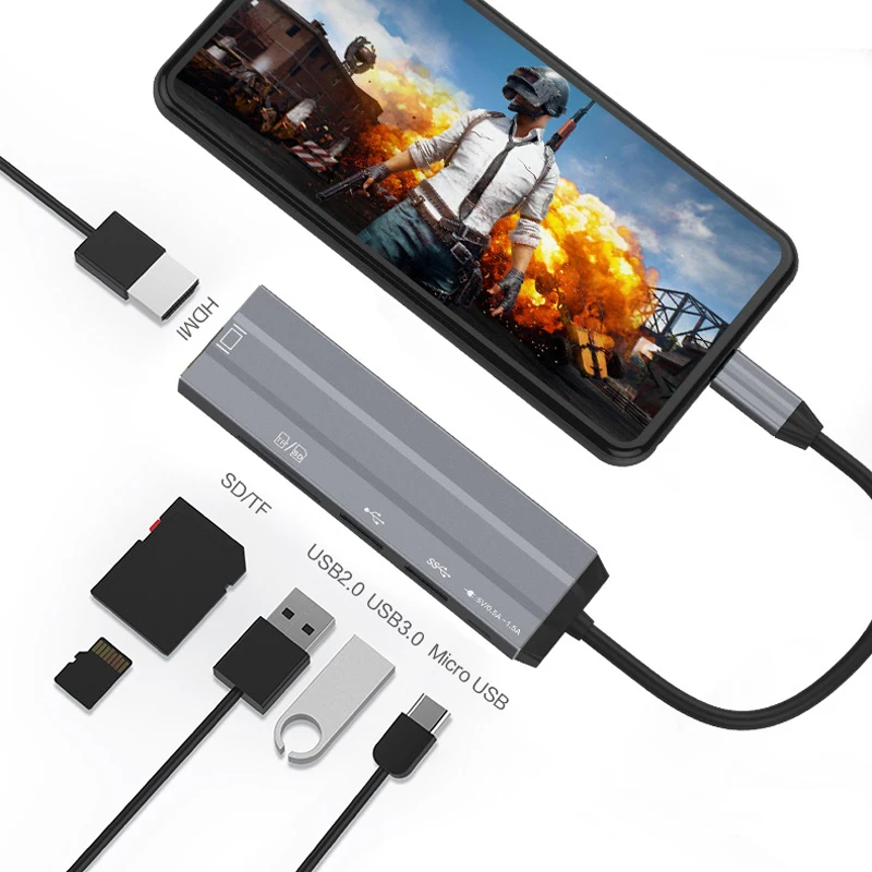 AIXXCO usb-хаб USB C к HDMI SD/TF для MacBook samsung Galaxy S10 huawei mate 20 P20 Pro type C USB 3,0 концентратор