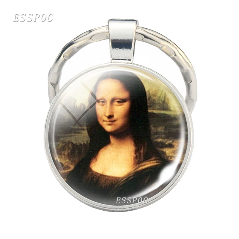 Mona Lisa фото стеклянный брелок с кабошоном Lisa's Smile Art Painting для мужчин и женщин