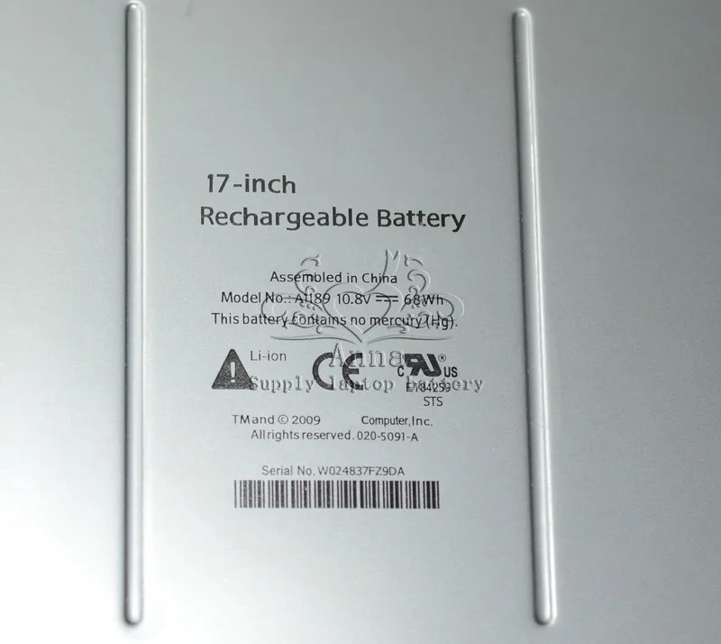 Оригинальный аккумулятор JIGU A1189 для ноутбука APPLE MA092CH/A MA611B/A MA897J/A MB166B/A MA458G/A