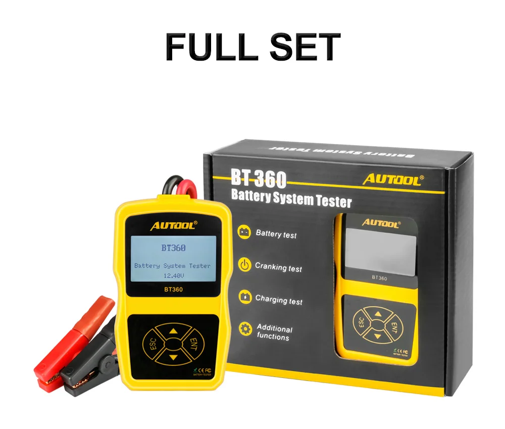AUTOOL BT360 BT-360 Авто тестер батареи автомобиля диагностический инструмент цифровой