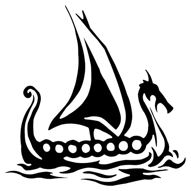 

New 9.5*9.5CM Viking Ship Vinyl Decal Motorcycle Accessories Window