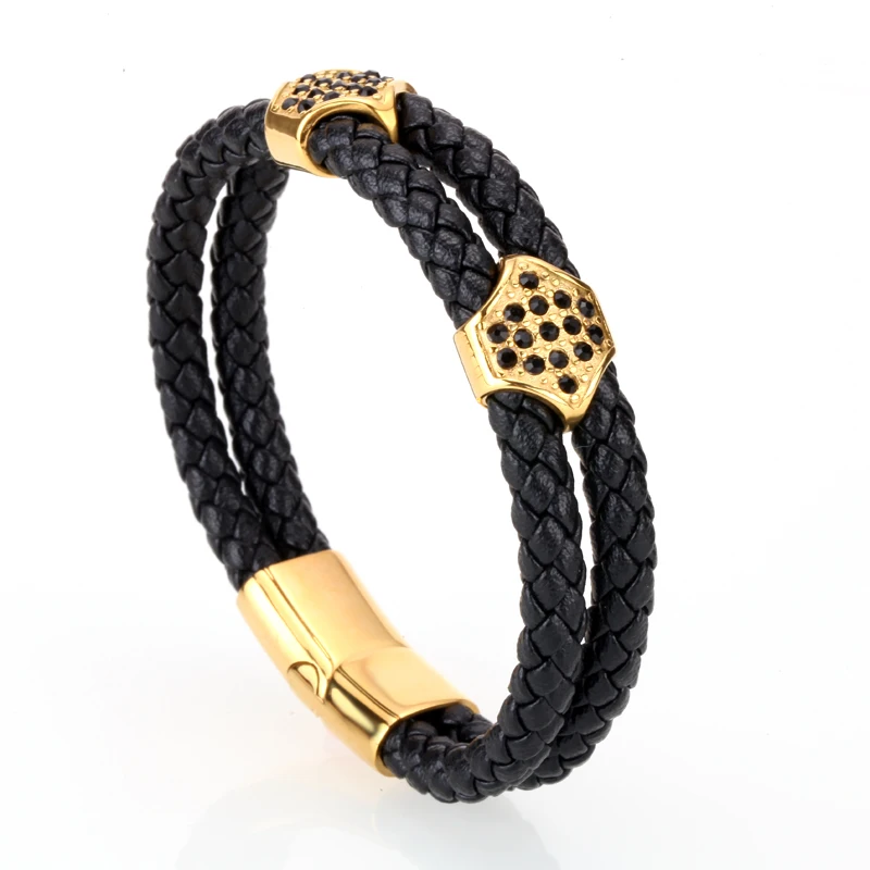 Mcllroy leather bracelet men/gold/luxury/homme/bracelets for men Multilayer bangle custom logo size jewelry bileklik | Украшения и