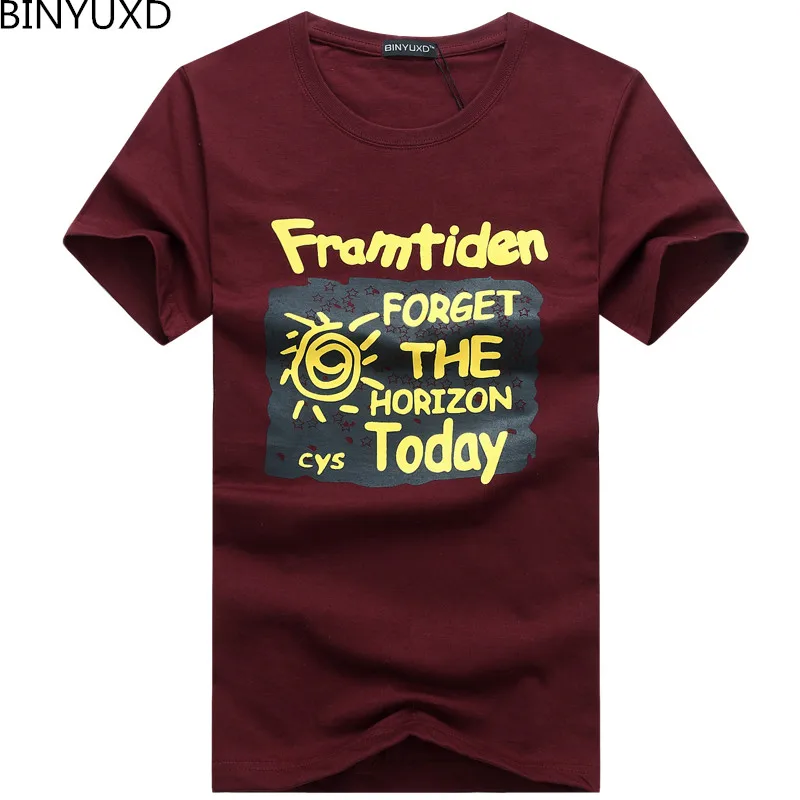 

BINYUXD Men Summer T-Shirts Fashion T shirt Homme Short Sleeve T Shirts Cotton Men's Tee Shirts Man Brand Clothes Camiseta