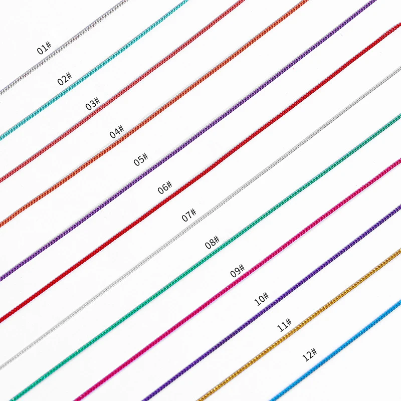 6 ячеек/упаковка разноцветные металлические цепочки для дизайна ногтей|Стразы и