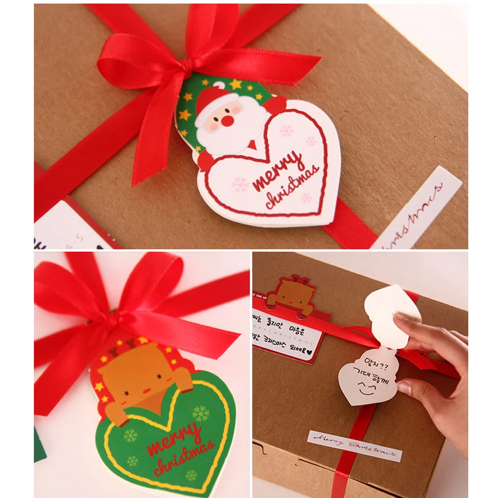 Красивые рождественские подвесные этикетки с санта клаусом оленем подарочные