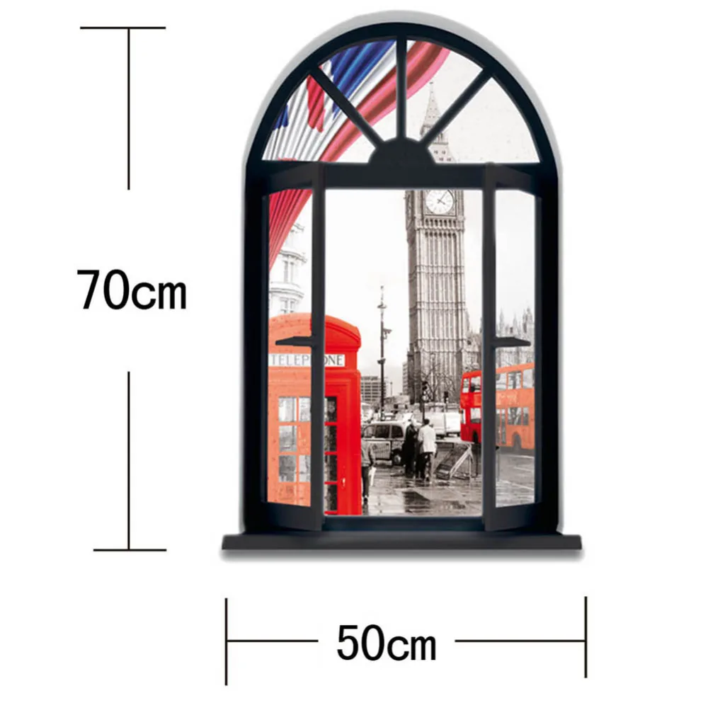 Креативный настенный стикер 3D ложный городской пейзаж фон для спальни Наклейка