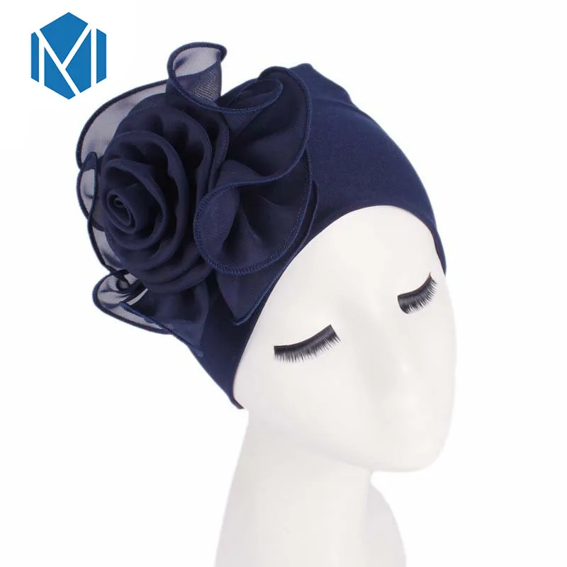 Женские 16 типов африканских шифоновых эластичных шляп с большим цветком шапка