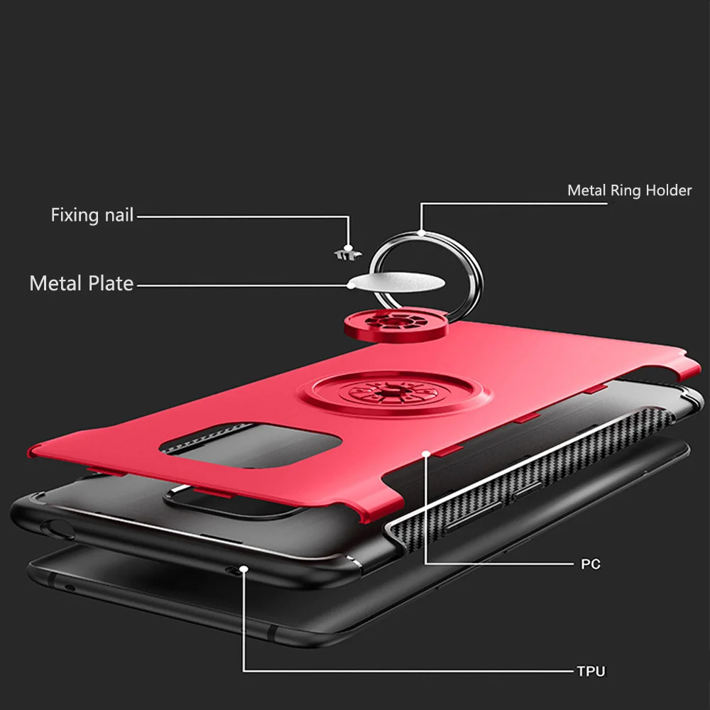 Dual Layer Magnetic Ring Kickstand Armor Case For Huawei Mate 20 Pro Hybrid Hard PC Back Anti Shock Cover |
