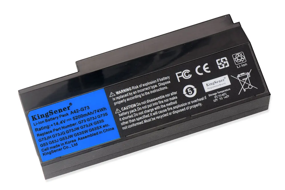 Kingsener Корея сотовый A42-G73 Аккумулятор для ноутбука ASUS G53 G53JW G53Sw G53Sx G73G G73GW G73J G73JH G73JW G73S G73SW 14,4 V 5200 мА-ч