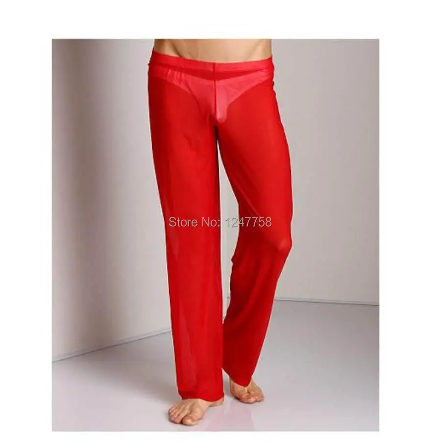 Мужские Мягкие сетчатые длинные брюки домашняя одежда нижнее Белье для сна |