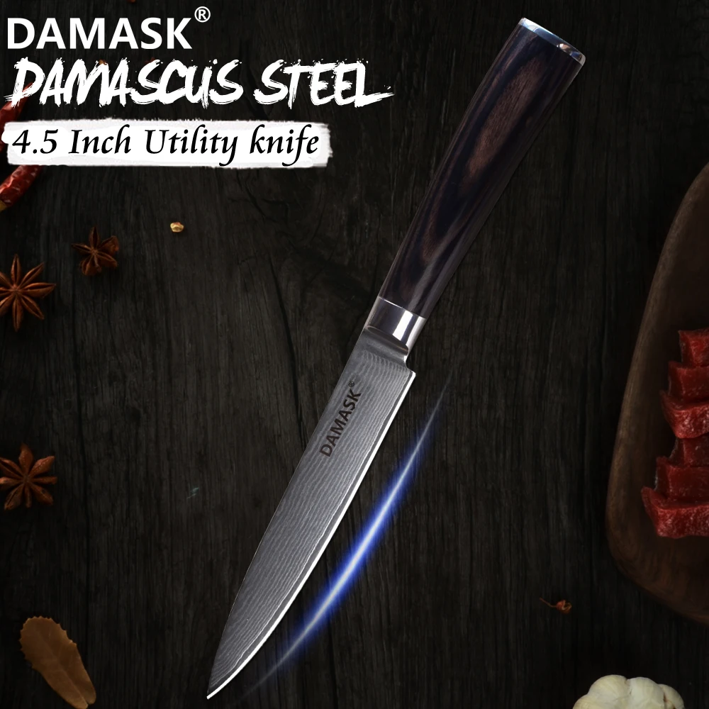 Дамасский стальной универсальный нож Damask 4 5 дюйма 67 слойная бритва острое лезвие