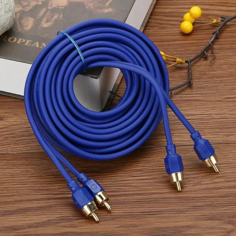 5 м OFC Позолоченный разъем RCA межблочный Hi-Fi кабель Шнур для автомобильной аудиосистемы dvd-плеер, домашний кинотеатр