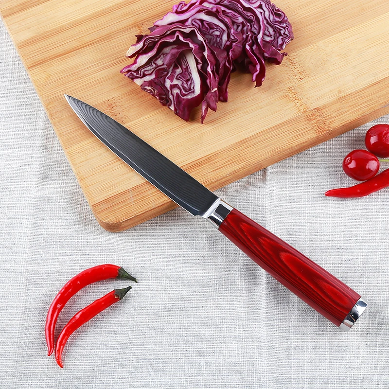 Кухонный нож из дамасской стали с деревянной ручкой 5 дюймов|knife vg10|knife titaniumknives sell |