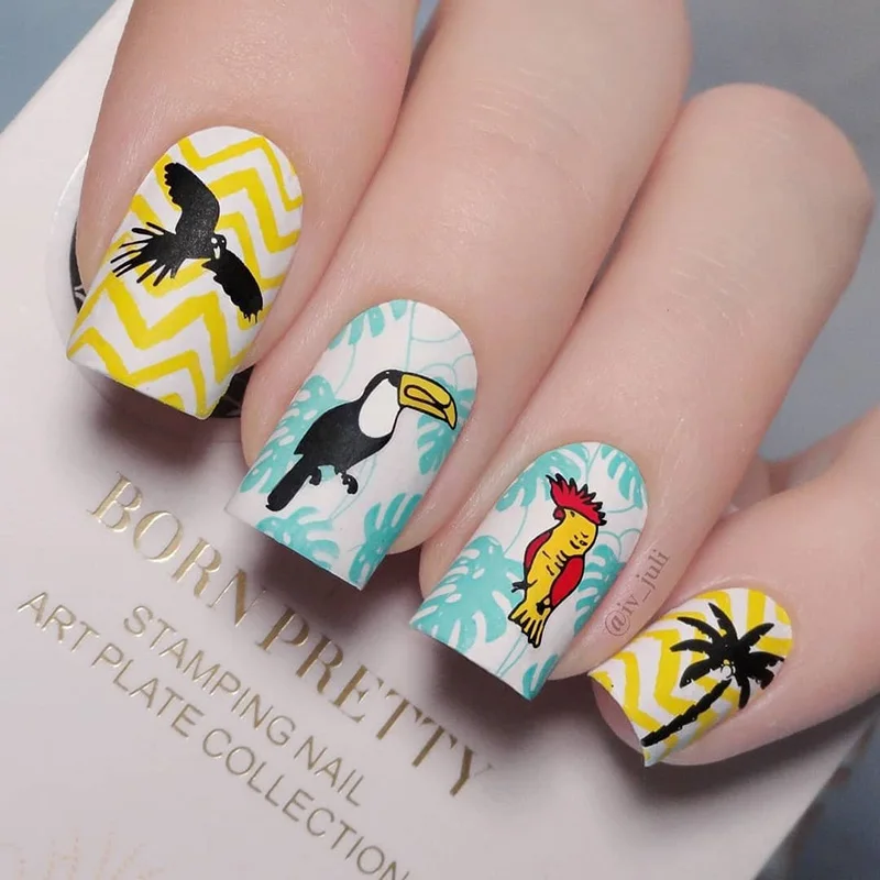 BORN PRETTY Лето фрукты шаблон для стемпинга для нейл-арта тропический удар Шаблон Прямоугольник изображения пластины штамповки полировка необходимо