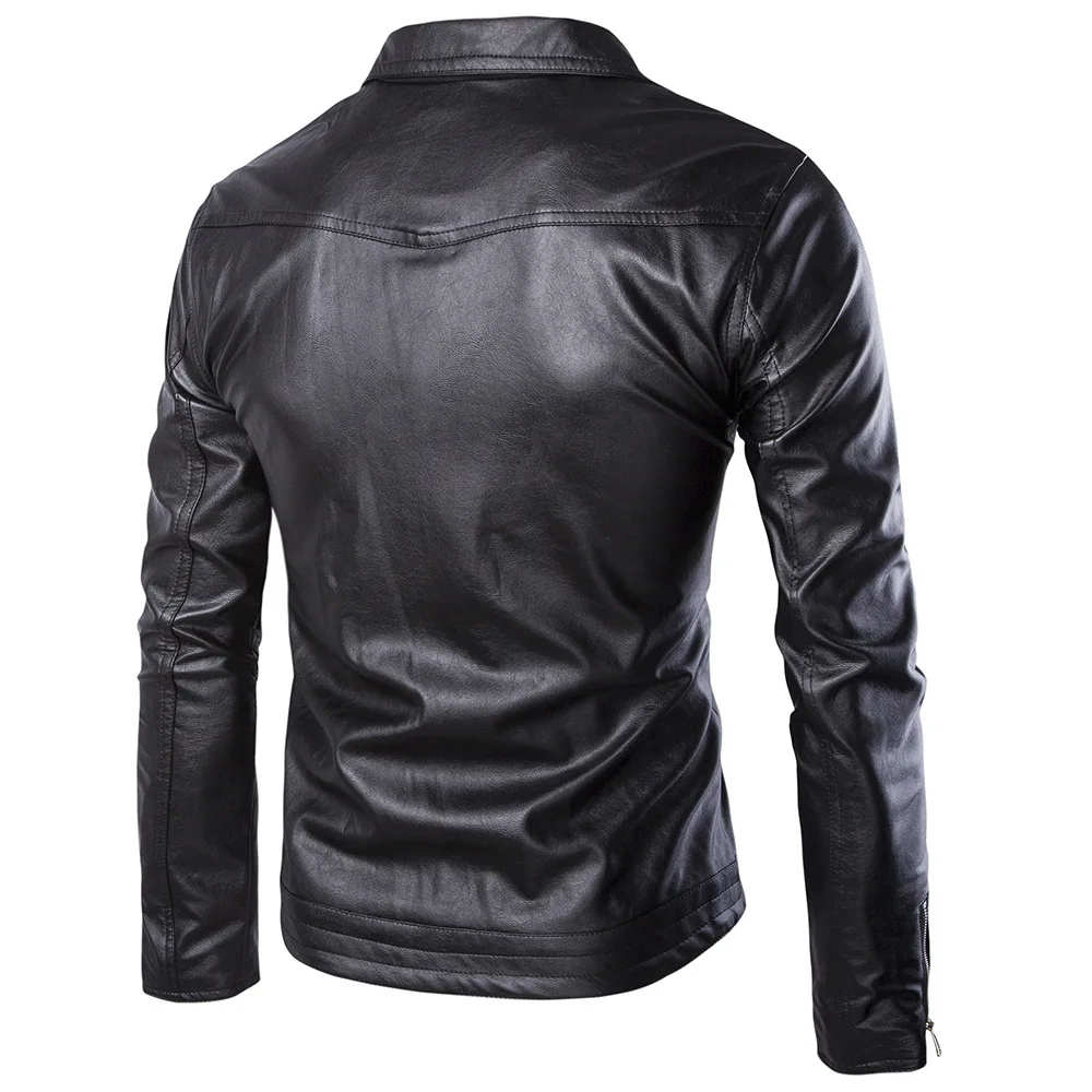 

Brand Men's Faux Leather Jacket Coats Motorcycle Leather Jacket Male Outwear Classic Designer Leather Coat Autumn Winter Jacket