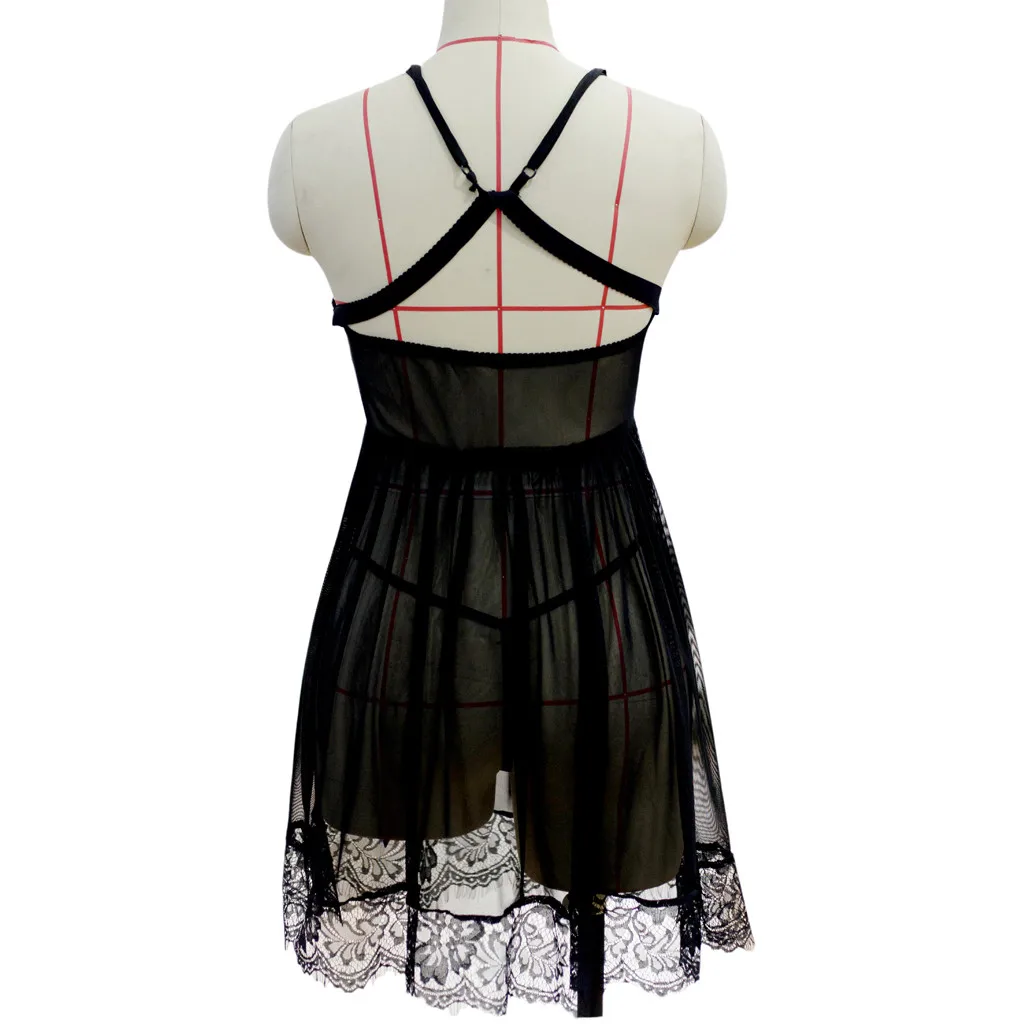 Женская кружевная ночная рубашка большого размера с вышивкой на шее|Ночные