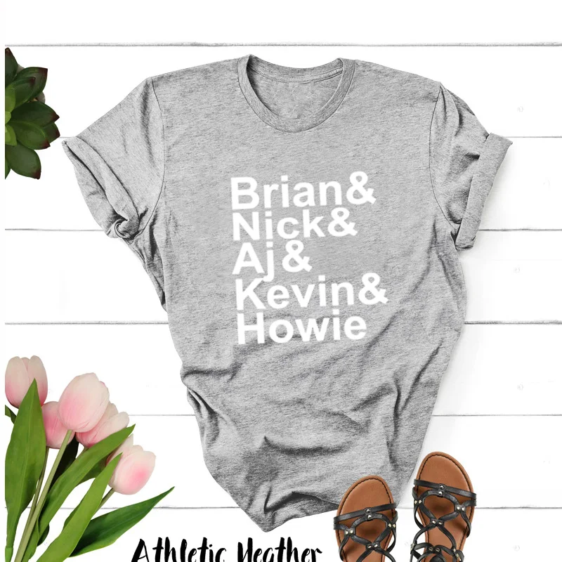 Футболка для мальчиков Backstreet Concert Tee Brian Nick Aj Kevin Howie Harajuku Женская Эстетическая