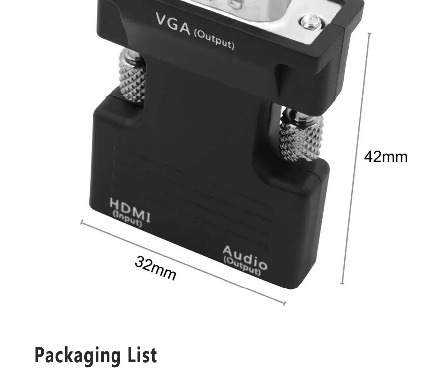 Urgrico 1080P HDMI в VGA адаптер папа в Famale HDMI VGA конвертер адаптер в аналоговые аудио и видео для ПК ноутбук ТВ коробка проектор