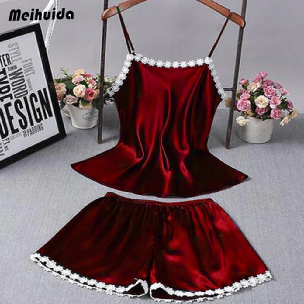 Новинка Женская атласная шелковая одежда для сна пижамные комплекты женская