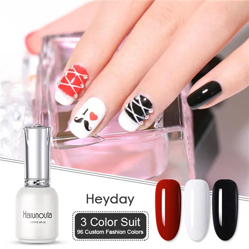 3pcs set16 Harunouta 12 мл один шаг 3 в 1 чистый УФ Гель-лак удаляемый путем отмачивания лак красочный красный золотой Кот 3D глаз лак для ногтей, маникюр 3 шт набор - Цвет: 3pcs set16