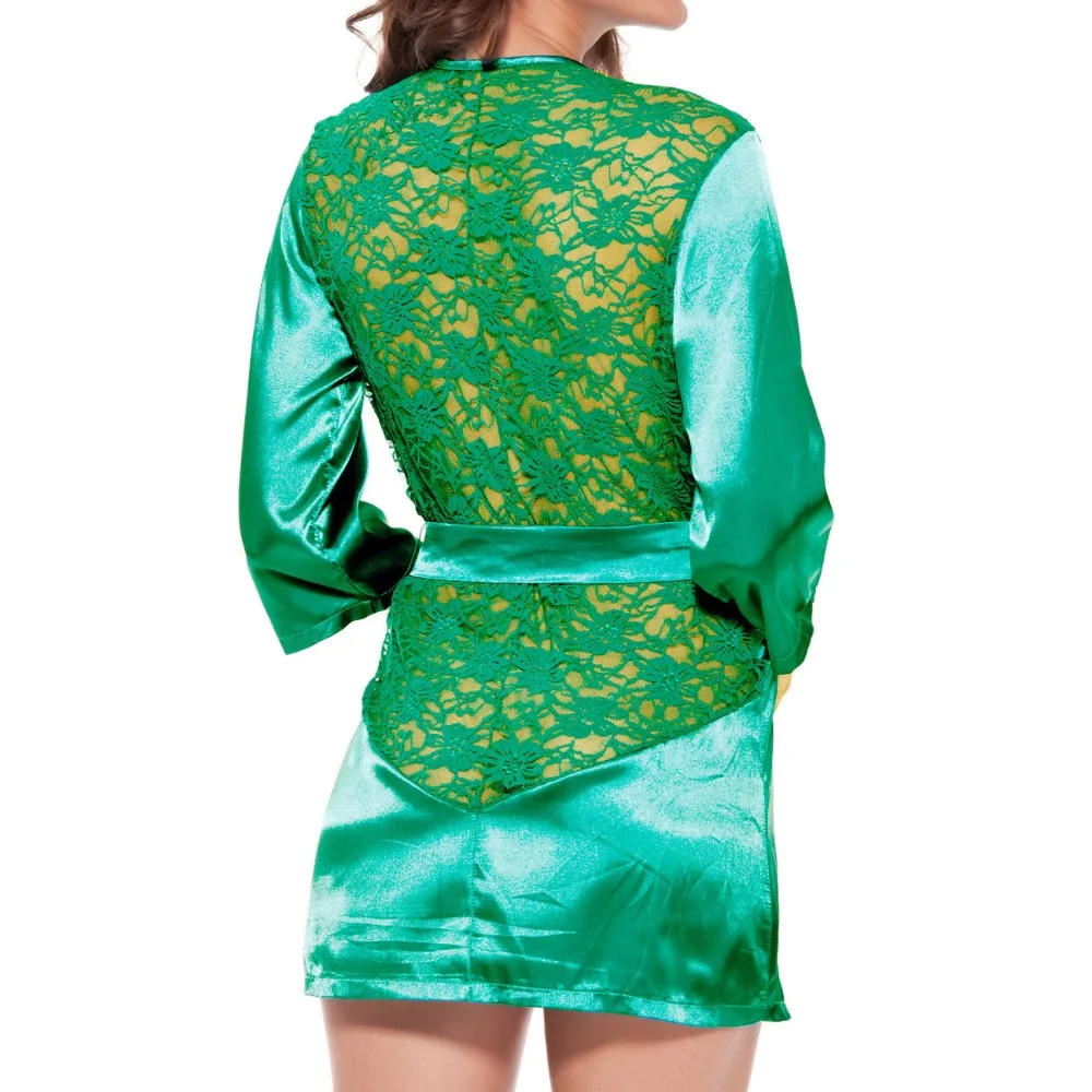 Черное кимоно интимная Пижама горячее сексуальное нижнее белье женское