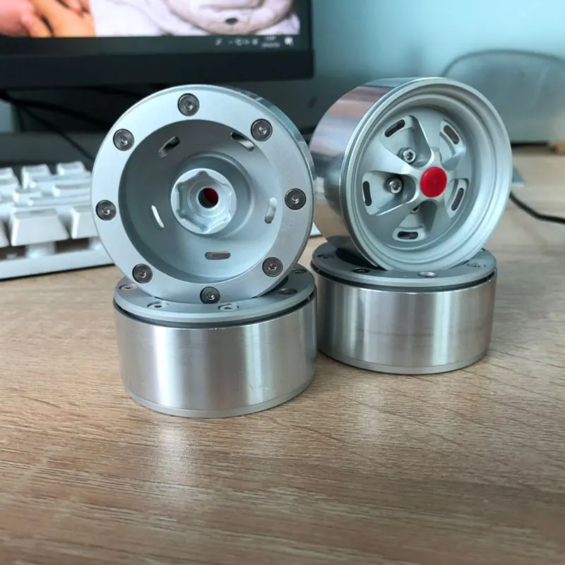Бесплатная доставка 4 шт. матовые серебристые колеса 1 9 Beadlock для 1/10 RC гусеничный