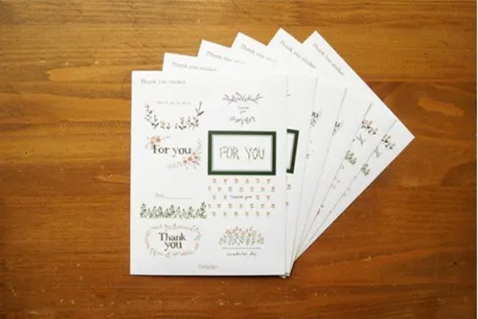 

6 pcs/set Thank you Paper sticker cute Decoration label Multifunction