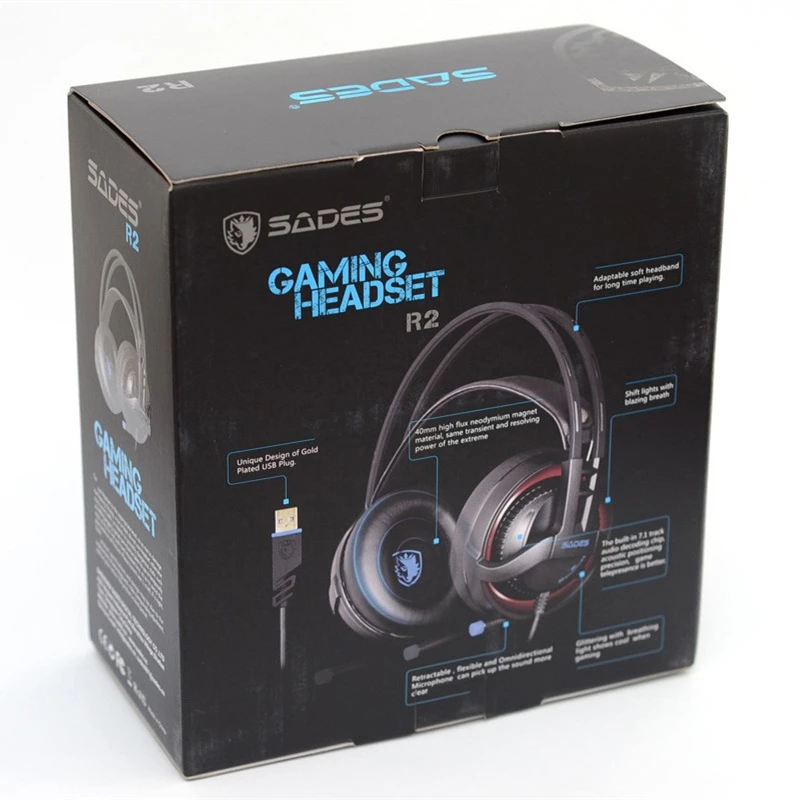 SADES R2 игровая гарнитура виртуальный канал 7 1 Surround Sound компьютерные наушники USB