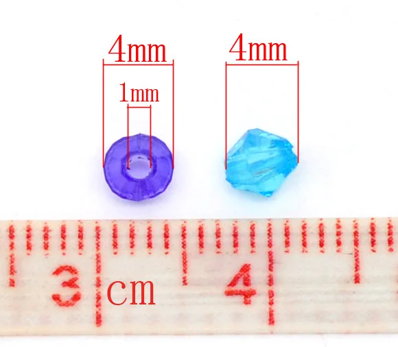 DoreenBeads 2000 смешанные биконовые Акриловые Крошечные бусины 4x4 мм (B10783) yiwu|bead acrylic|beaded