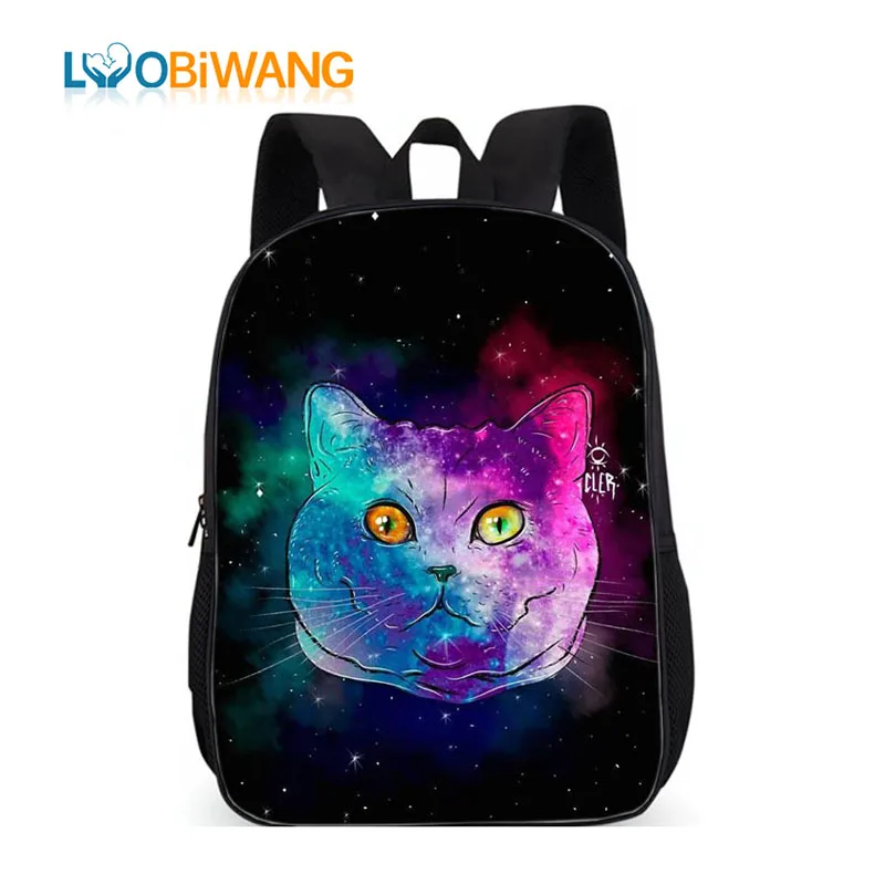 Школьный рюкзак LUOBIWANG Galaxy Cheshire Cat с объемным животным котенком для книг