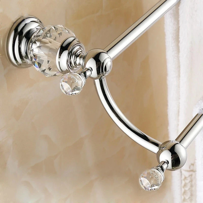 modern clear crystal bathroom accessories sets silver polished chrome bathroom products solid brass bathroom hardware sets jk6 free global shipping
