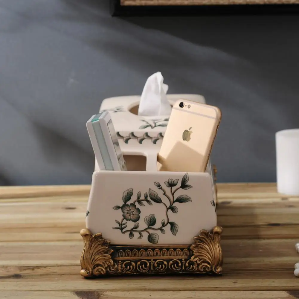 

Direct manufacturers with storage box Home Furnishing creative American luxury multifunctional ceramic box ornaments