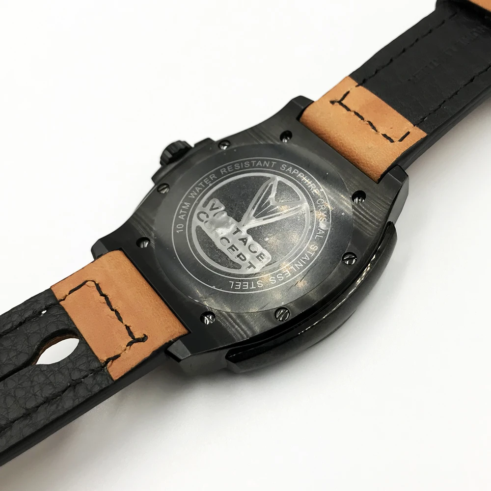 Модные автоматические механические часы в винтажном стиле с автоматическим ветром, 100 пробы, сапфировое стекло, мужские наручные часы из нержавеющей стали