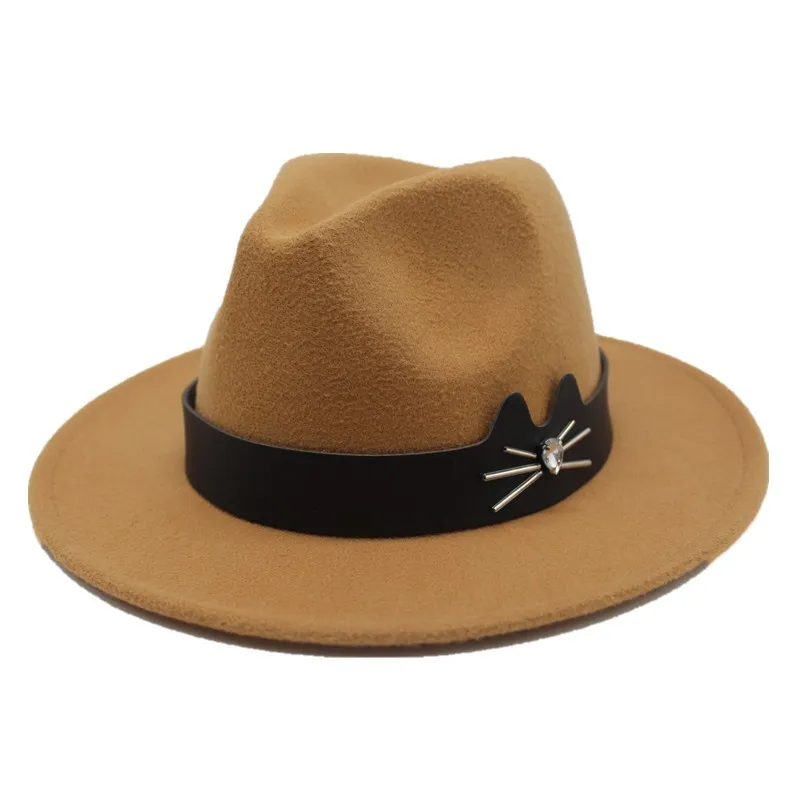 Женская осенне зимняя шерстяная шляпа с широкими полями 56 58 см|Мужские фетровые