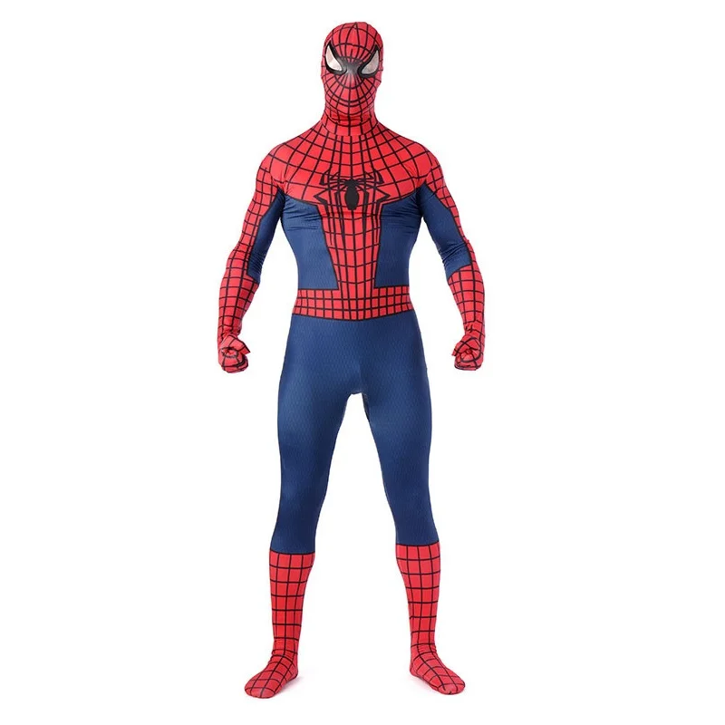 Red and Blue Высококачественные мужские костюмы Человека-паука из лайкры с 3D принтом, костюмы для взрослых, мужские боди Zentai из спандекса, мужской костюм супергероя для косплея, костюм S-3XL - Цвет: Red and Blue