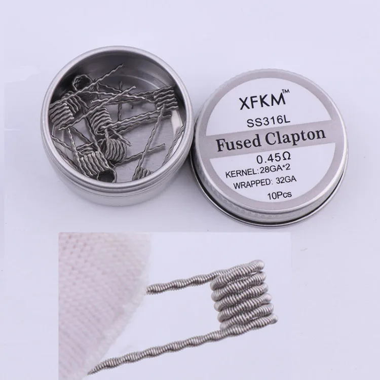 XFKM a1 316 плоский витой провод плавленый Clapton катушки улья предварительно завернутый провод Alien Mix Twist Quad Tiger нагревательный Rda катушка - Цвет: fused 0.45 316l