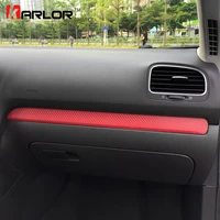glove box chrome trim colored carbon fiber protection film sticker decal car styling for volkswagen vw golf 6 mk6 accessories