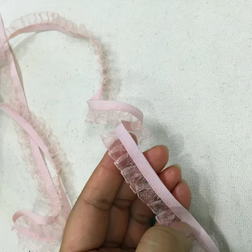 Светильник-розовая кружевная ткань эластичные складки отделка подол платья 1 5 см