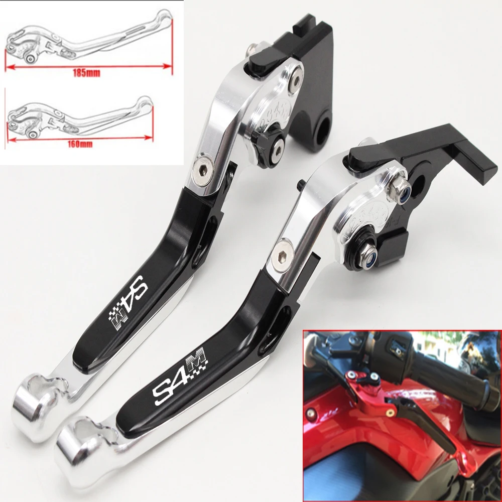 

Motorcycle CNC Adjustable Foldable brake Clutch Levers for Ducati MS4/MS4R 2001-2006 with Logo (MS4)