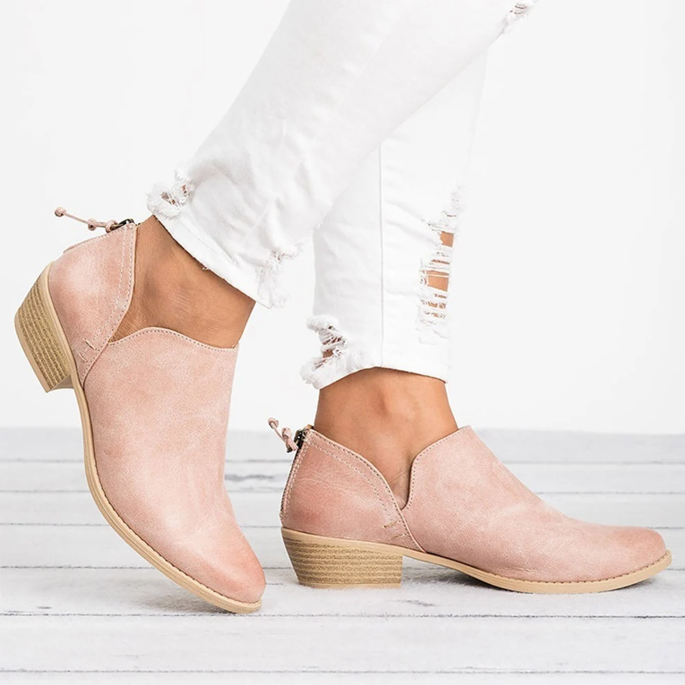 Women Boots Thick Heel Butterfly-knot Winter Autumn Pointed Toe High Heels Slip-on | Обувь