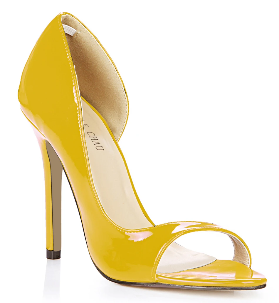 Пикантные лакированные вечерние открытый носок Женские туфли лодочки на шпильке