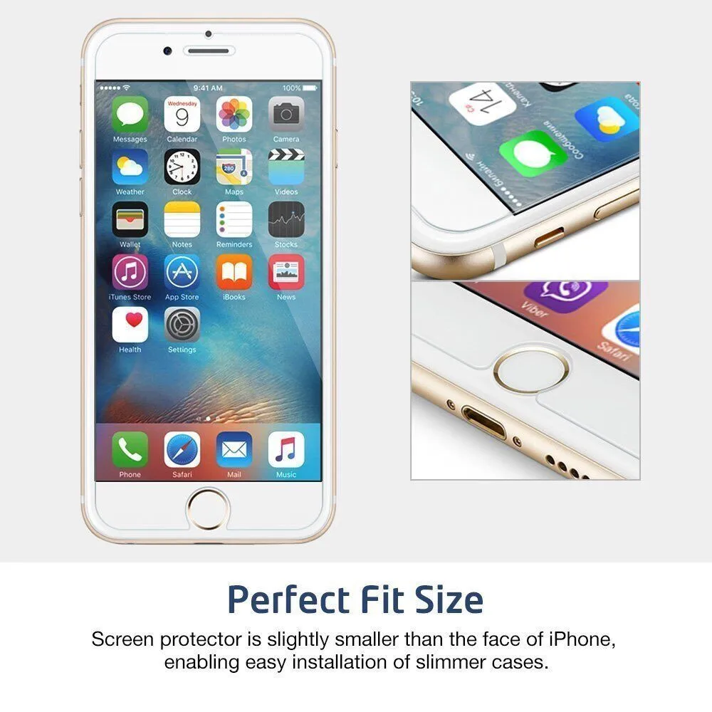 Оптовая продажа 2 шт./лот 2.5D 9 H протектор экрана закаленное стекло для iPhone 6 S 5s 7 8 SE