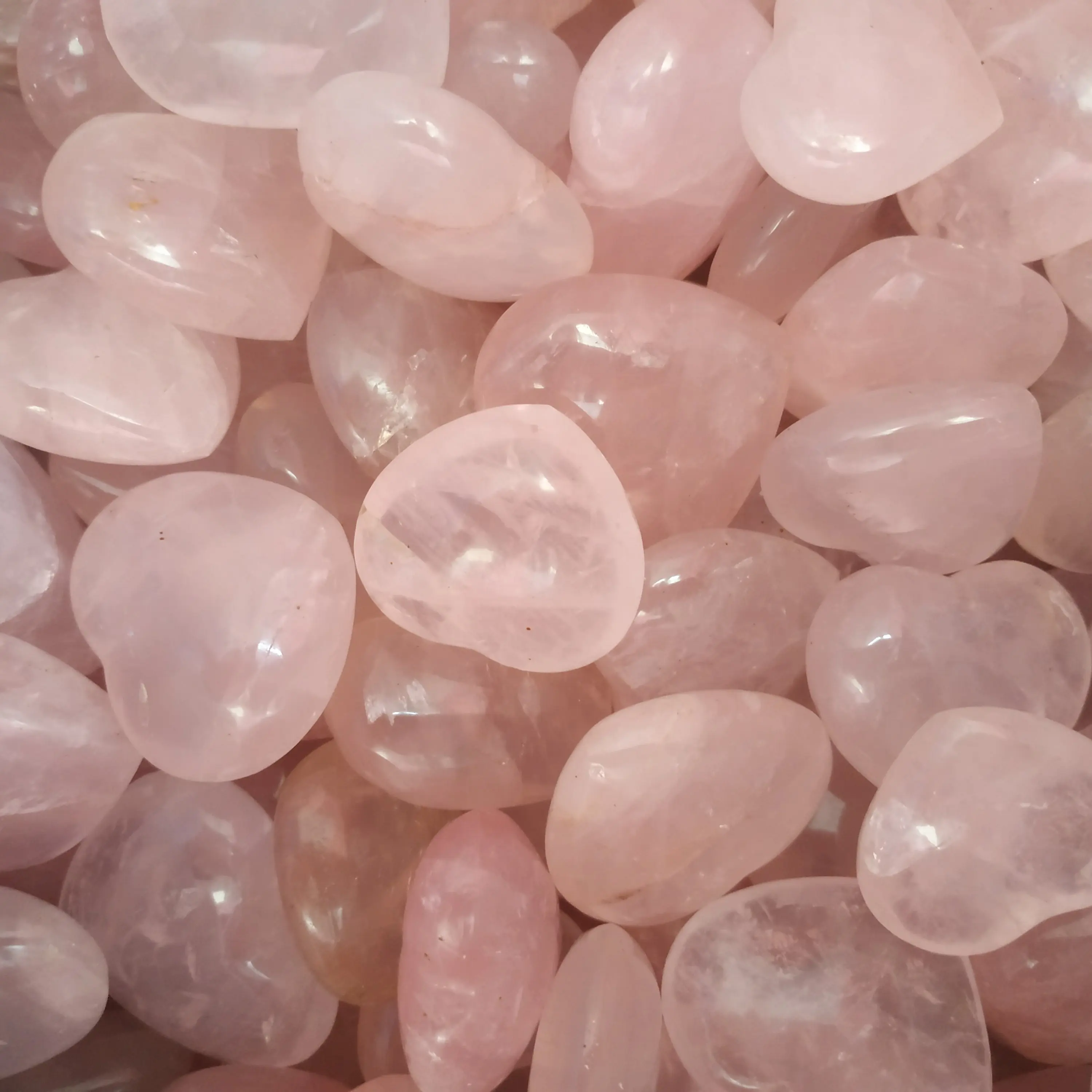 

38g Natural Crystal Rose Quartz heart carving healing crystals stones love as gifts