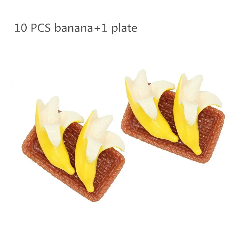 10 Pcs with plate 10 шт./лот мини-банан слизи Шарм Бусины DIY Смола аксессуар для глины чехол для телефона украшения Подарочная игрушка для детей - Цвет: 10 Pcs with plate