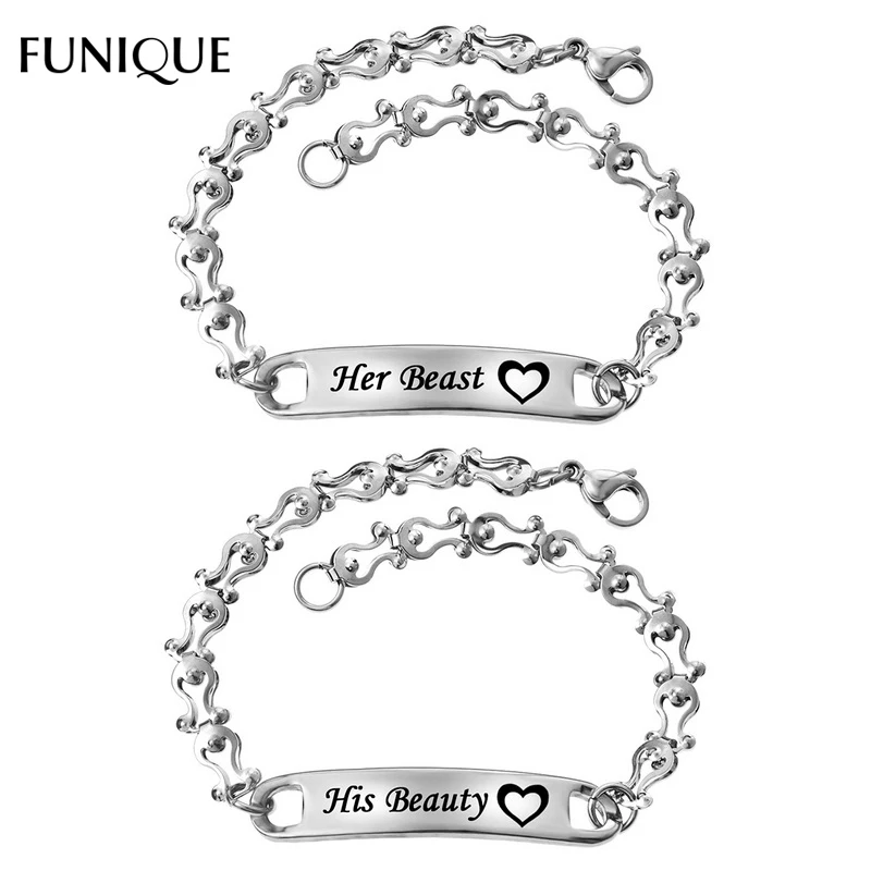Женский и мужской браслет из нержавеющей стали FUNIQUE плетеный с буквами
