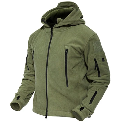 TACVASEN Softshell тактическая куртка мужская армейская Военная флисовая куртка ветрозащитная походная куртка для охоты с подогревом - Цвет: Army Green