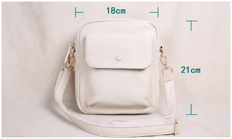 

2019 New Fashion Genuine Leather Women's Handbag Female Mini Shoulder Messenger Bag Leather Small Square Crossbody Bags White