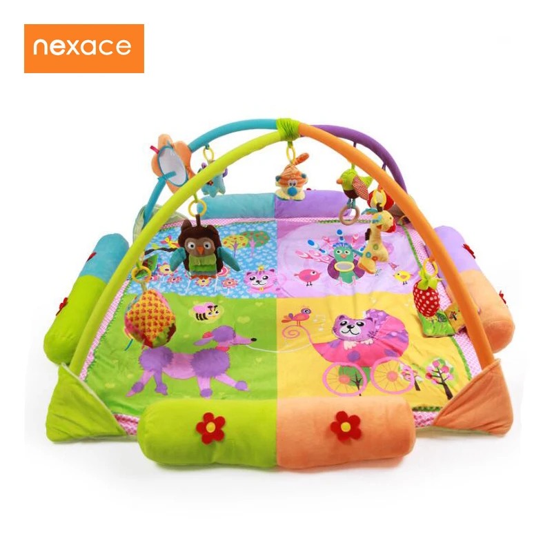 Детский спортивный коврик развивающий размером 130*130 см большой для двух