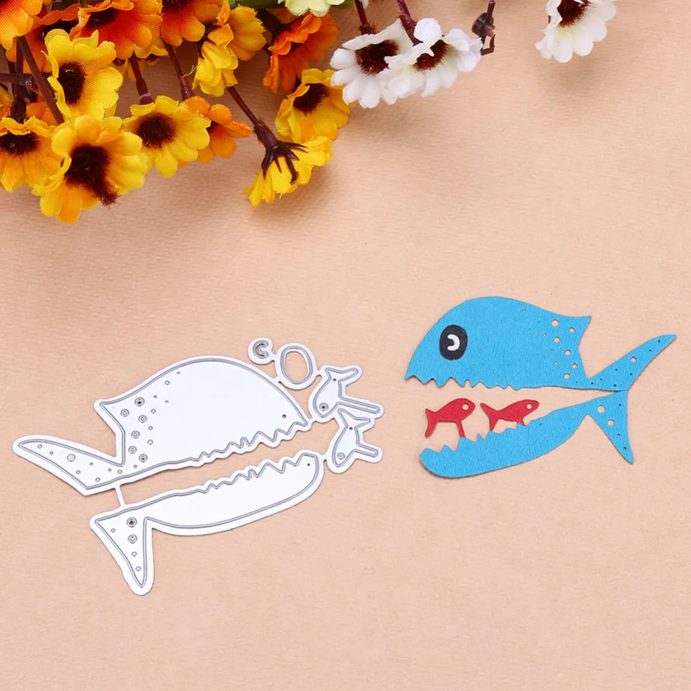 Новый милый трафарет для резки рыбы в виде акулы рукоделия скрапбукинга