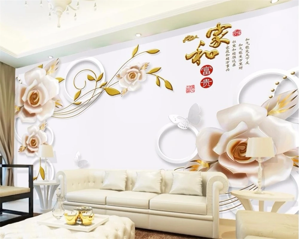 Обои на заказ 3d Рельефный цветок для дома и большой гостиной ТВ фон картина